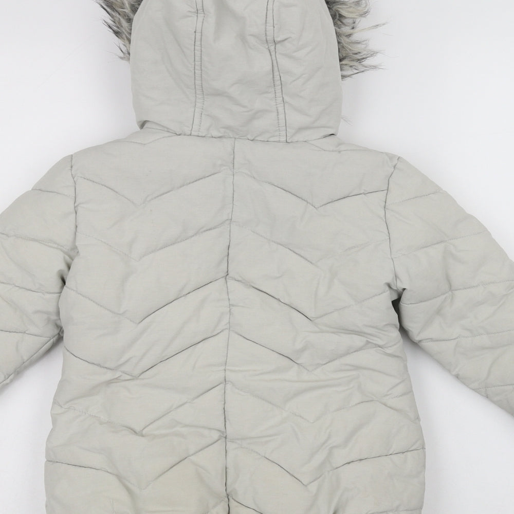 NEXT Girls White   Parka Coat Size 3 Years