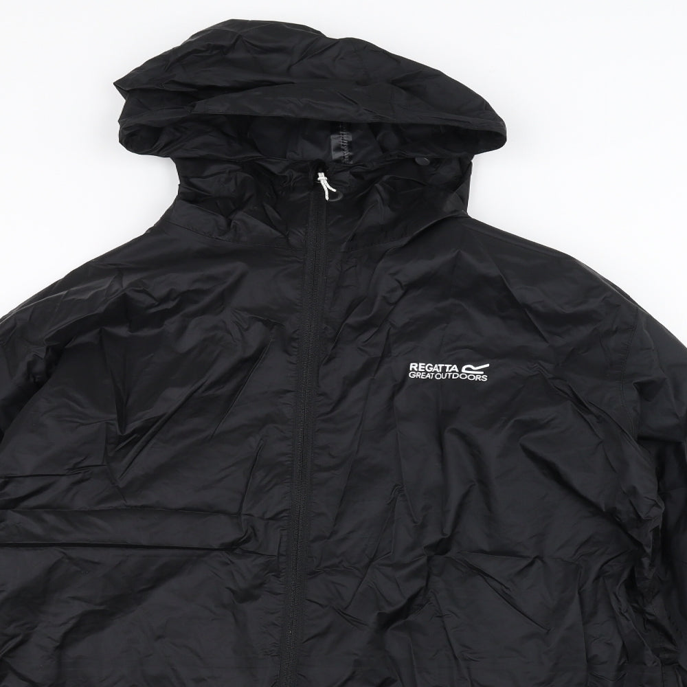 Regatta Mens Black   Rain Coat Coat Size L
