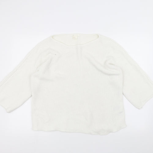 H&M Womens White  Knit Pullover Jumper Size M