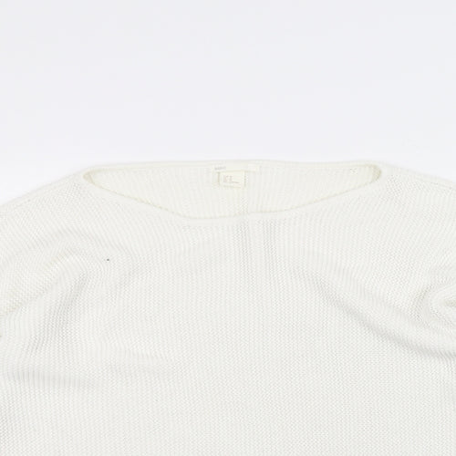 H&M Womens White  Knit Pullover Jumper Size M