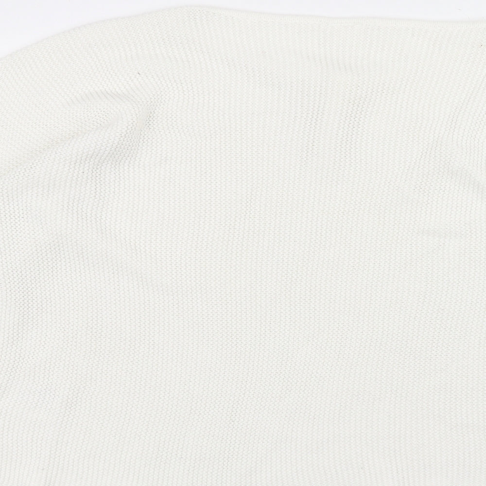 H&M Womens White  Knit Pullover Jumper Size M