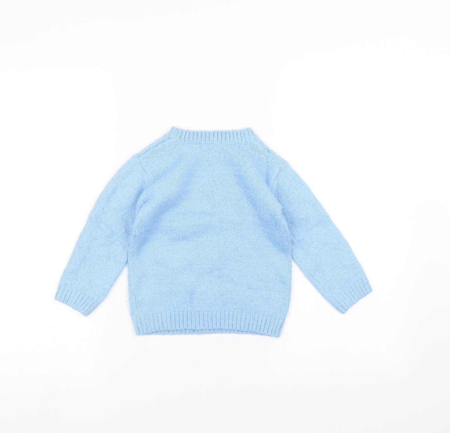 Matalan Girls Blue  Knit Pullover Jumper Size 3-4 Years  - Swan