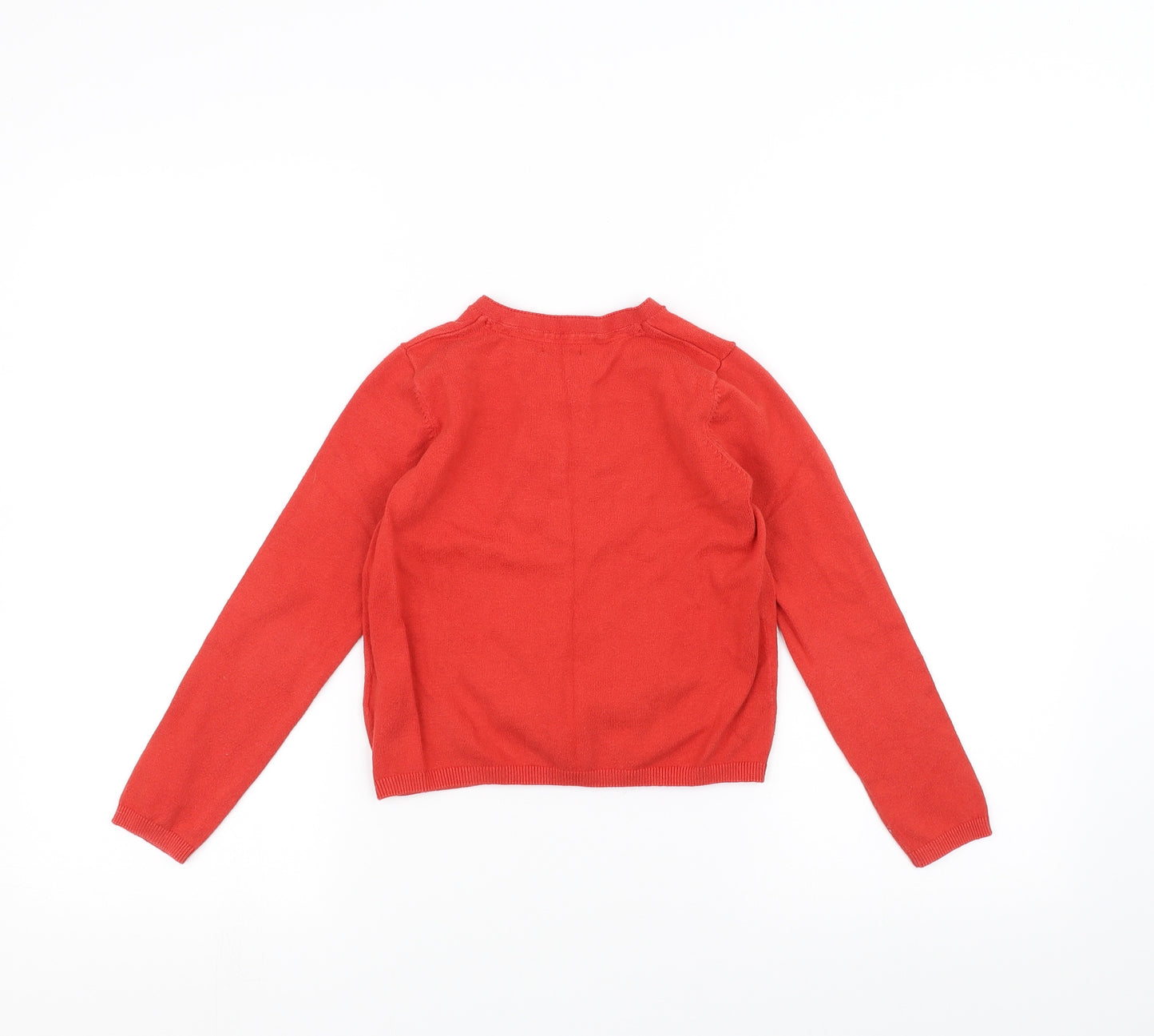 NEXT Girls Orange   Cardigan Jumper Size 7 Years