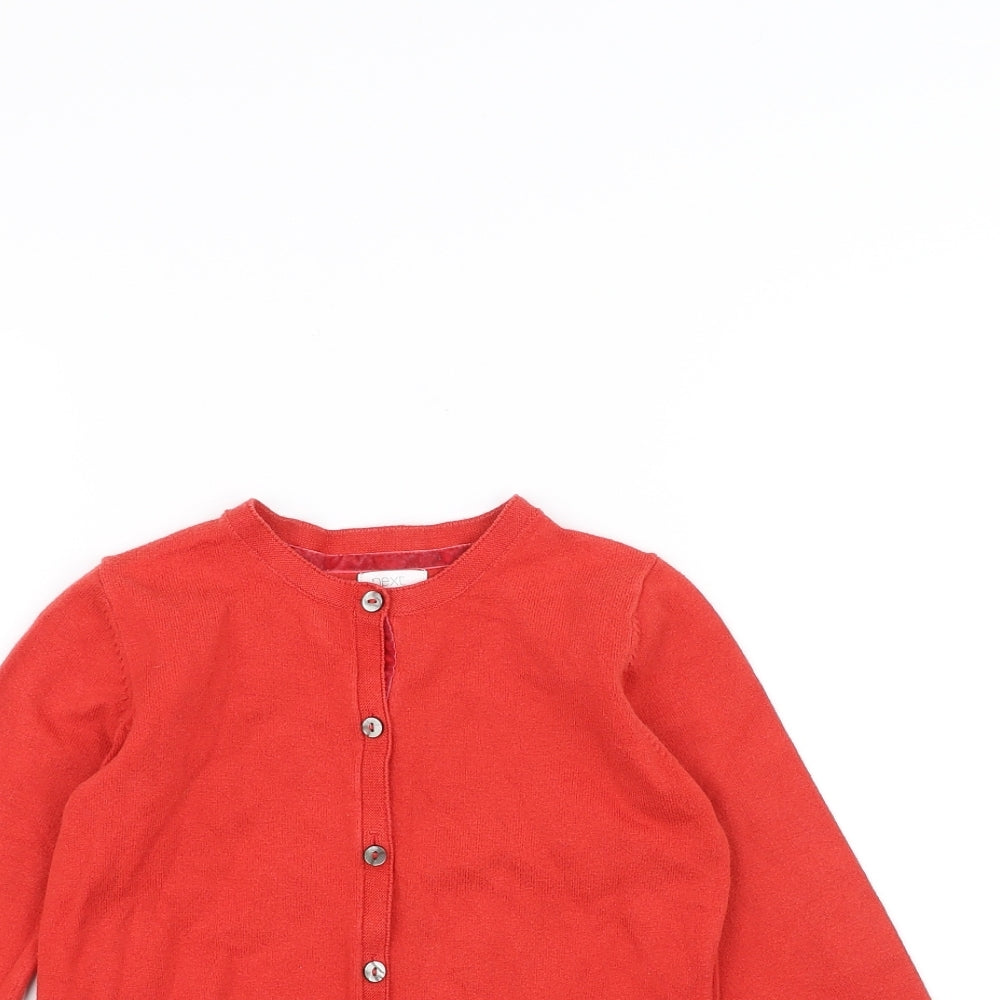 NEXT Girls Orange   Cardigan Jumper Size 7 Years