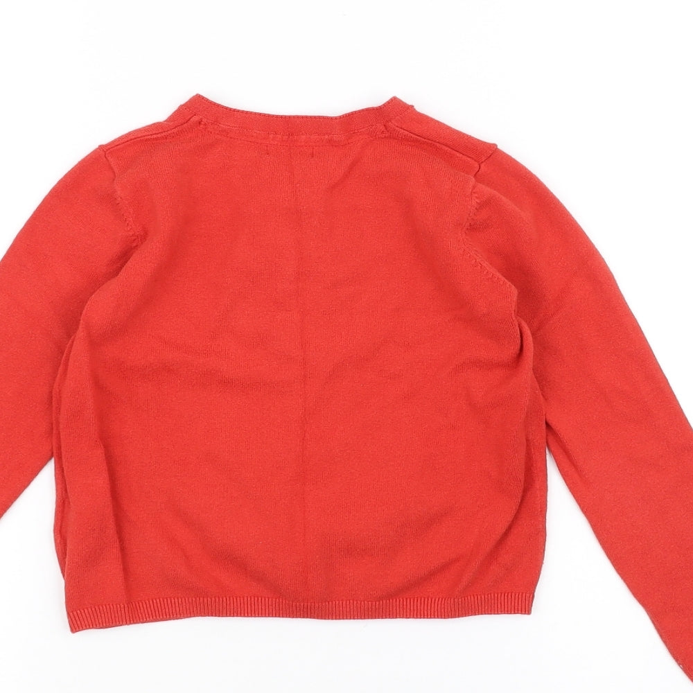 NEXT Girls Orange   Cardigan Jumper Size 7 Years