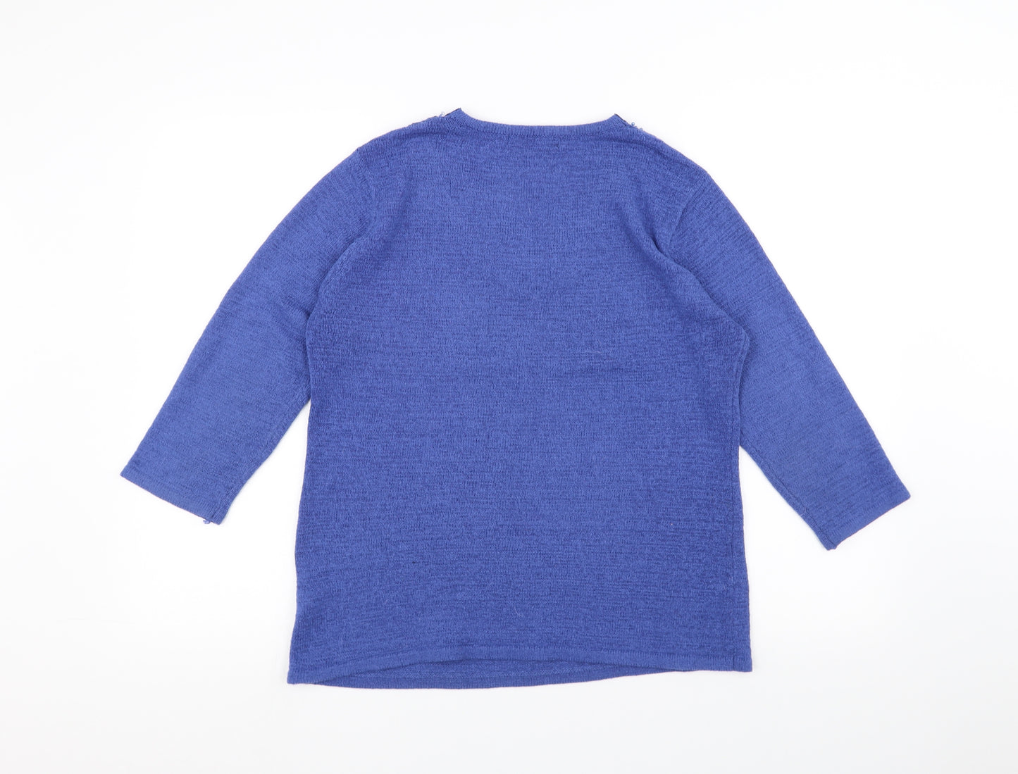 BM Womens Blue  Knit Pullover Jumper Size S