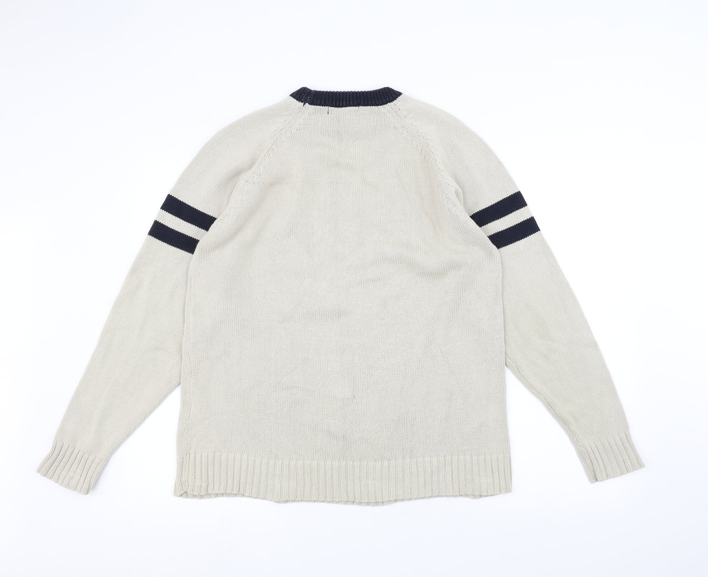 Avenue Womens White  Knit Pullover Jumper Size M