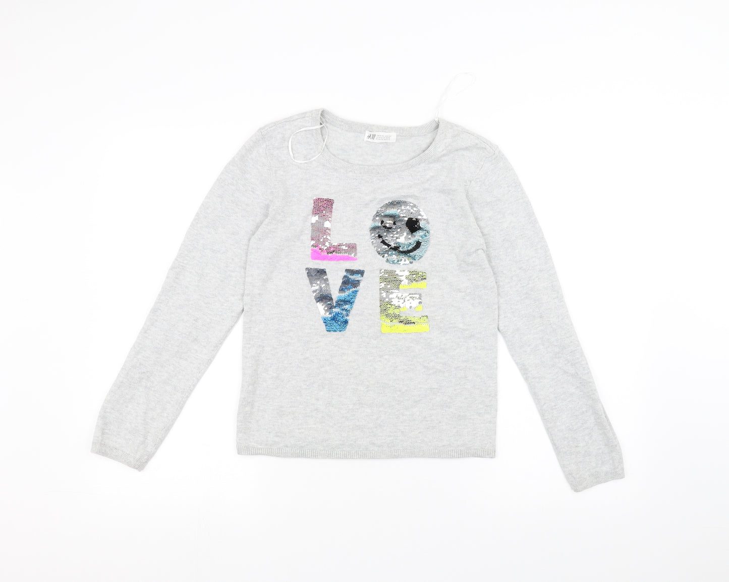H&M Girls White   Pullover Jumper Size 11-12 Years