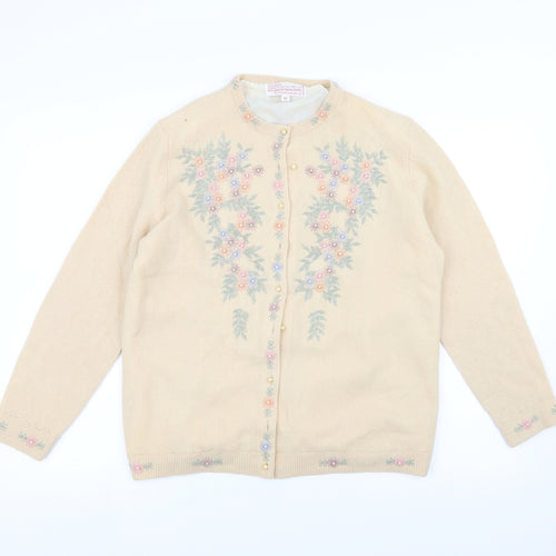 Preworn Womens Beige   Cardigan Jumper Size 14