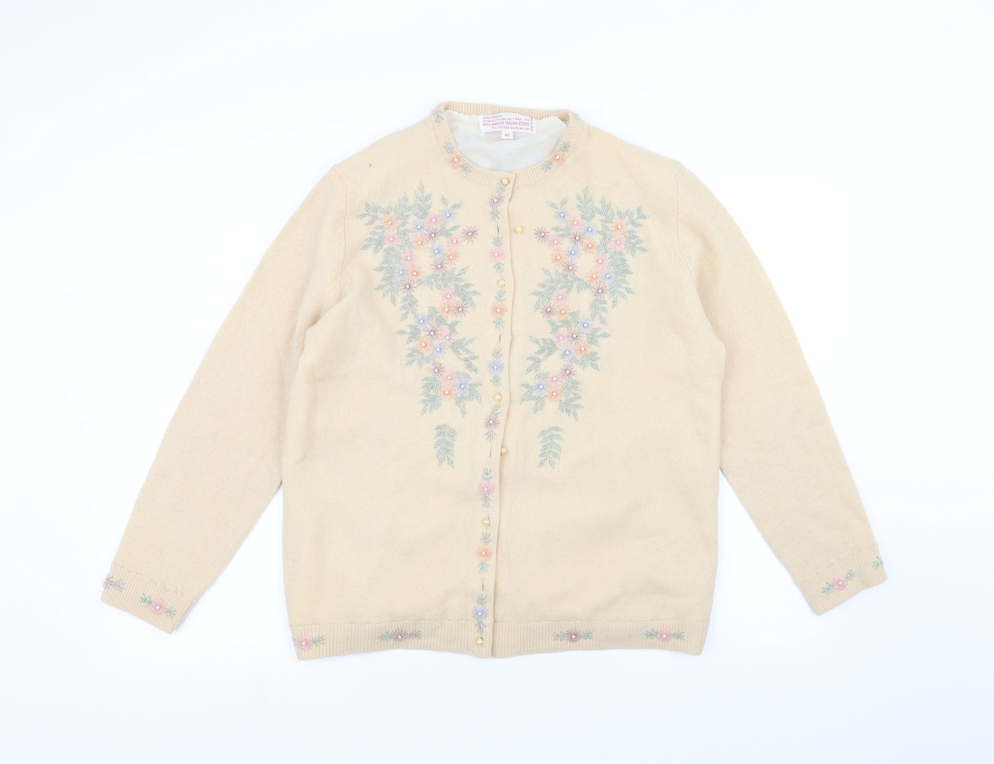 Preworn Womens Beige   Cardigan Jumper Size 14