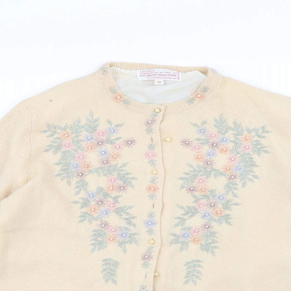 Preworn Womens Beige   Cardigan Jumper Size 14