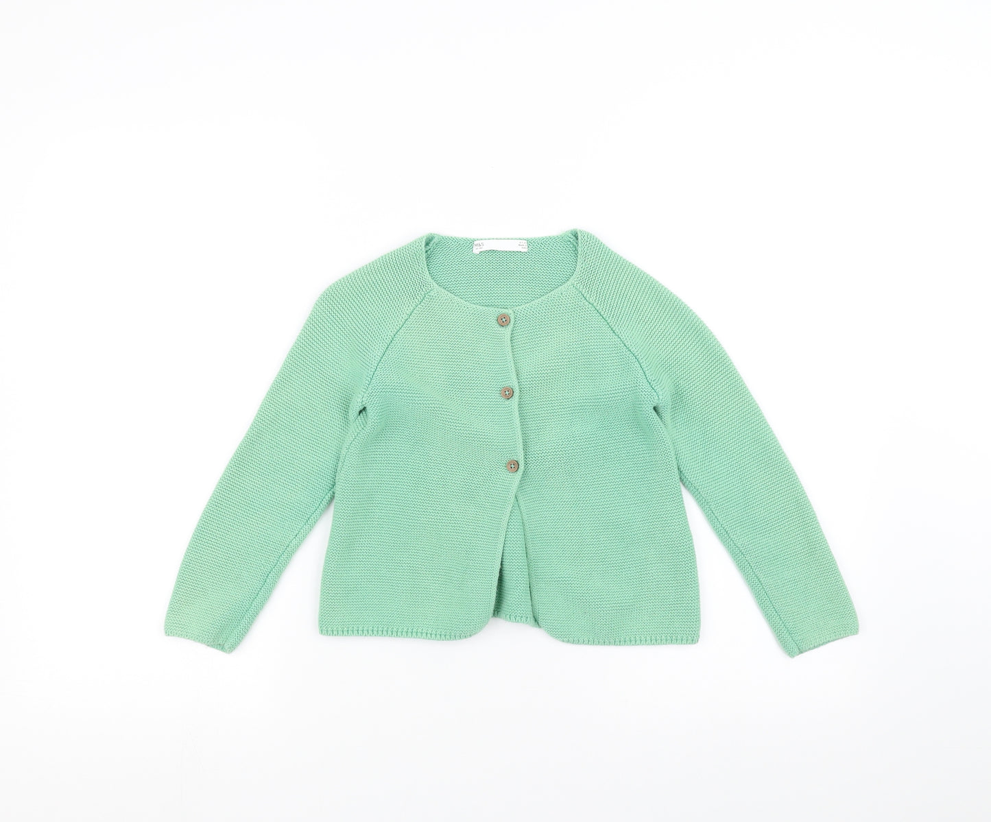Marks and Spencer Girls Green   Cardigan Jumper Size 6-7 Years