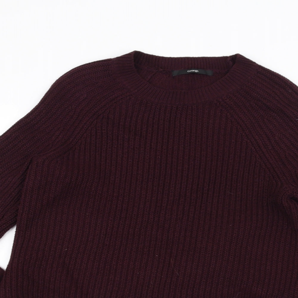 George Womens Purple  Knit Pullover Jumper Size 10