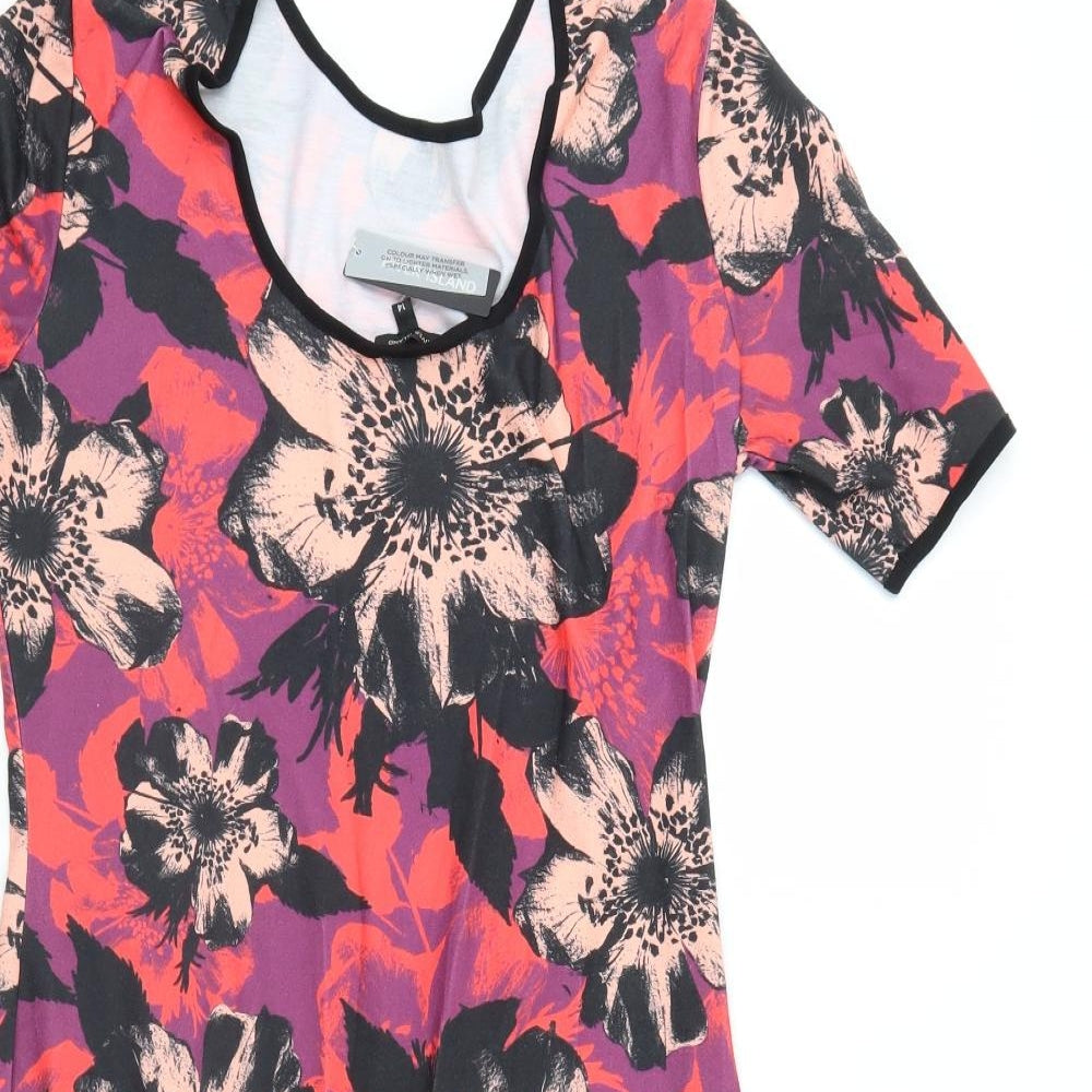River Island Womens Multicoloured Floral  Bodycon  Size 14