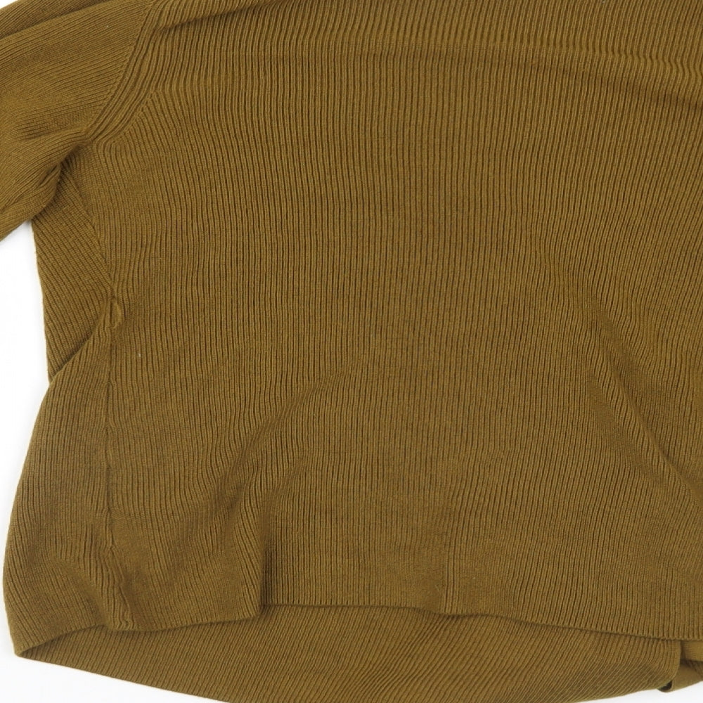 H&M Womens Gold   Cardigan Jumper Size L