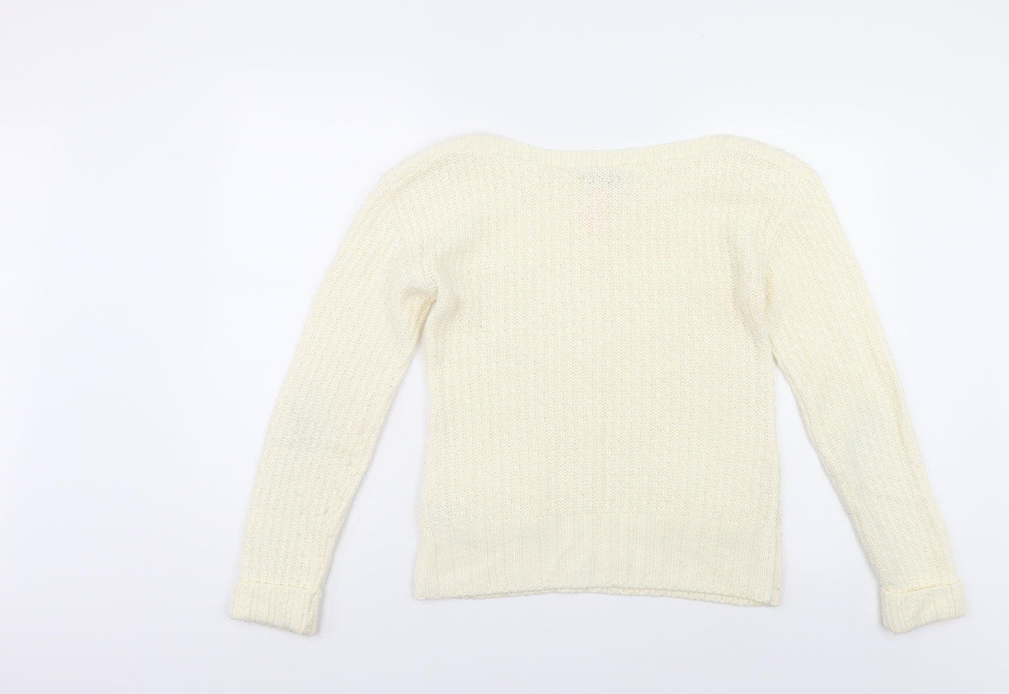 Lipsy Womens White Fair Isle  Pullover Jumper Size 14