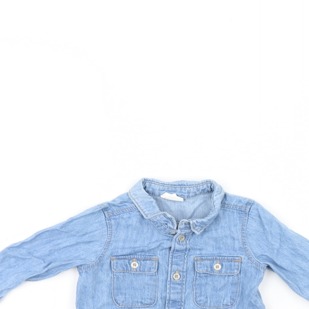 H&M Boys Blue  Denim Basic Button-Up Size 6-9 Months