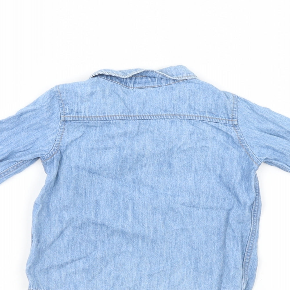 H&M Boys Blue  Denim Basic Button-Up Size 6-9 Months