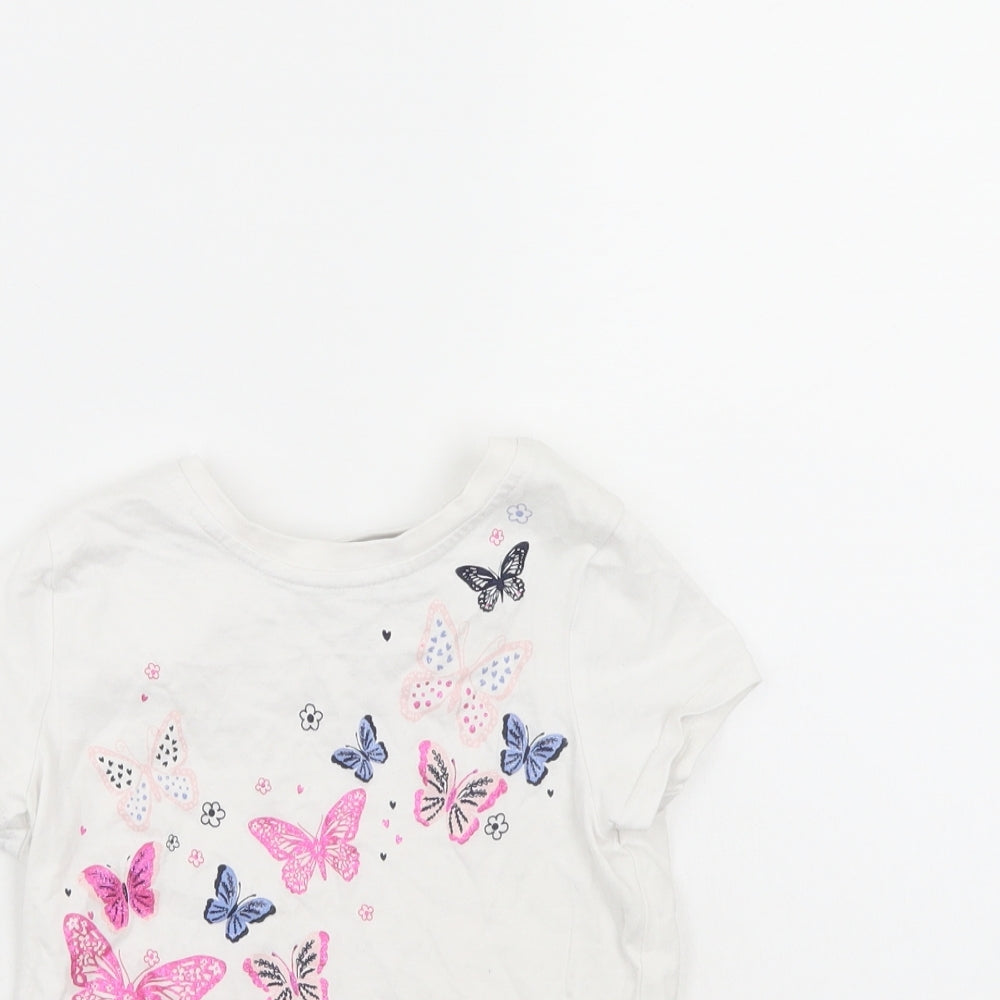 George Girls White   Basic T-Shirt Size 6-7 Years