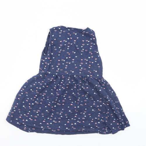 Young Dimention Girls Blue Polka Dot  T-Shirt Dress  Size 6-7 Years