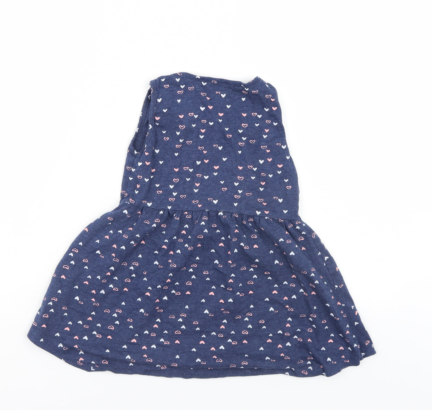 Young Dimention Girls Blue Polka Dot  T-Shirt Dress  Size 6-7 Years