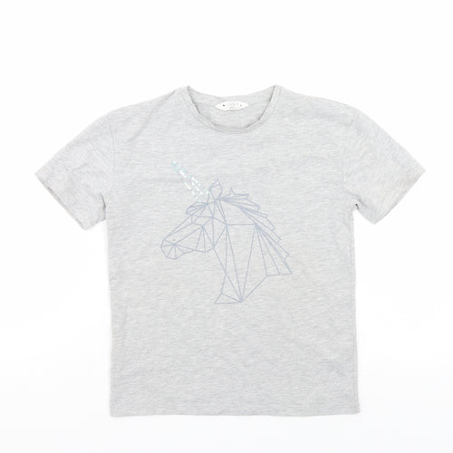 Candy Couture Girls Grey   Basic T-Shirt Size 9 Years