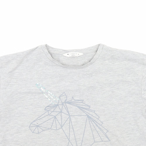 Candy Couture Girls Grey   Basic T-Shirt Size 9 Years