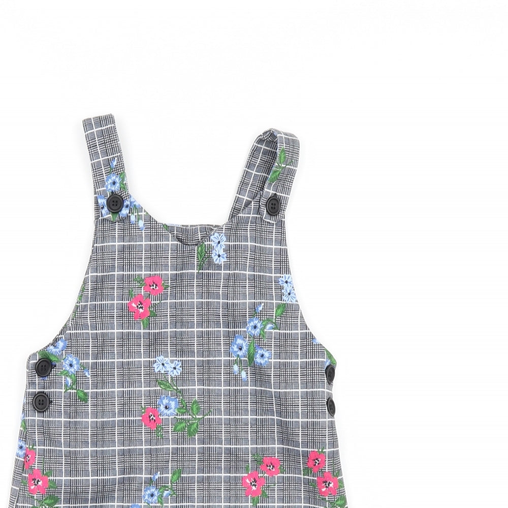 TU Girls Grey Check  Pinafore/Dungaree Dress  Size 8 Years