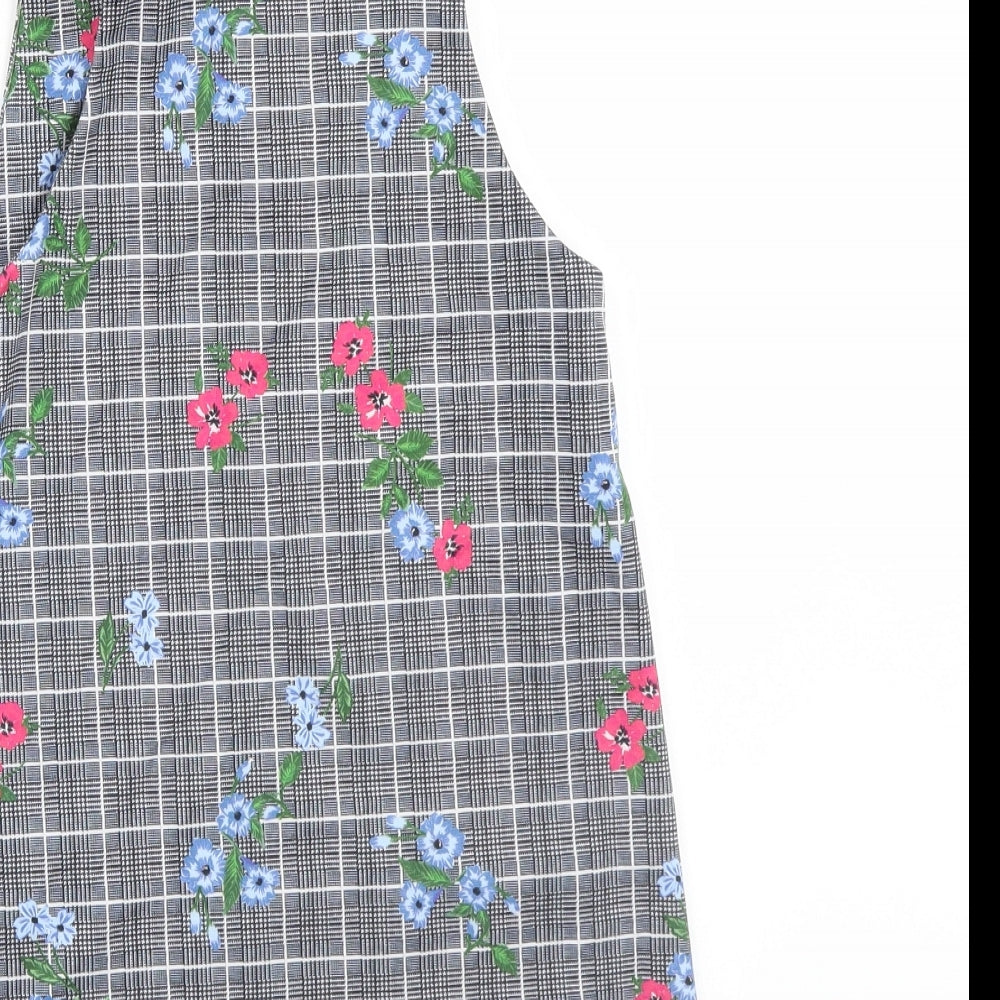 TU Girls Grey Check  Pinafore/Dungaree Dress  Size 8 Years