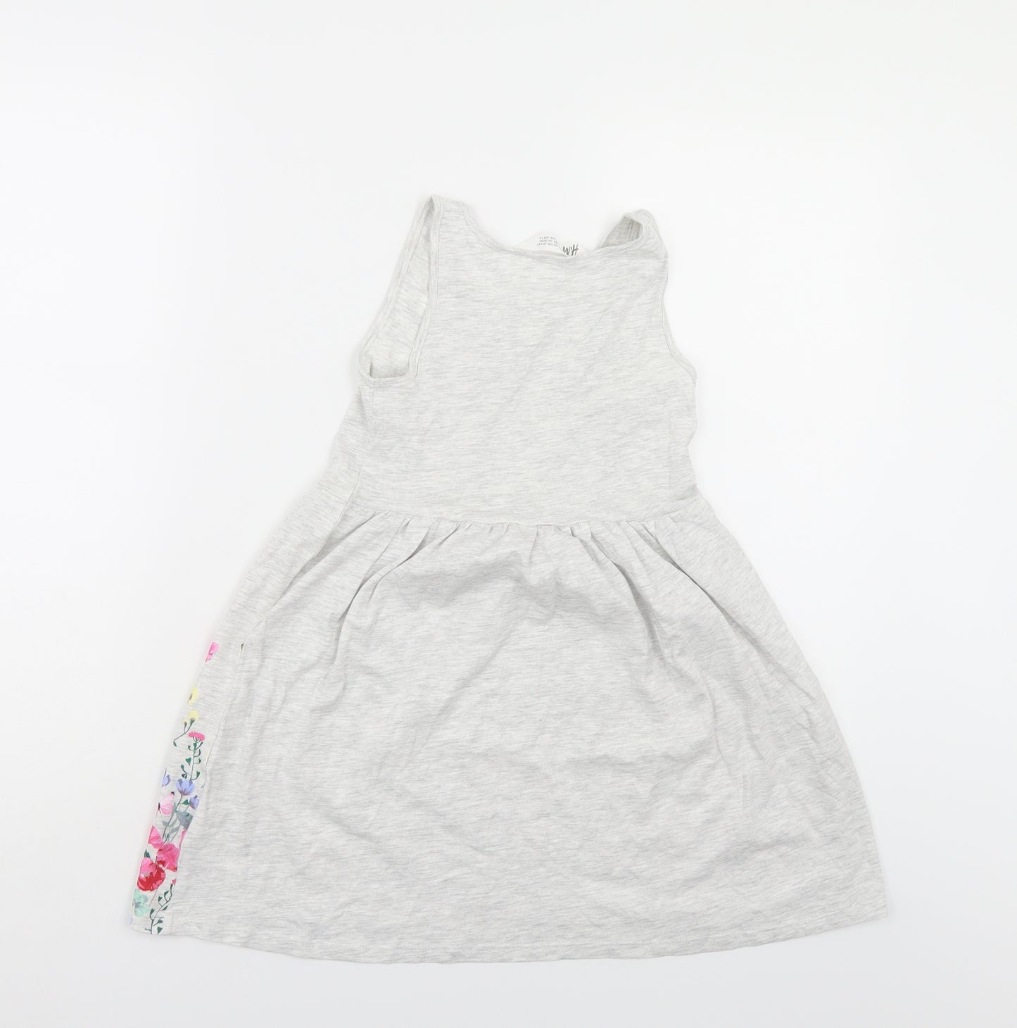 H&M Girls Grey Floral  Tank Dress  Size 7-8 Years