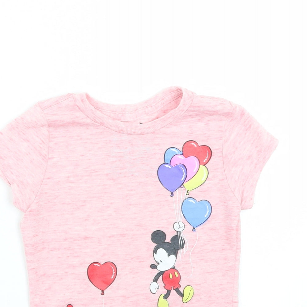 Disney Girls Pink   Basic T-Shirt Size 5-6 Years