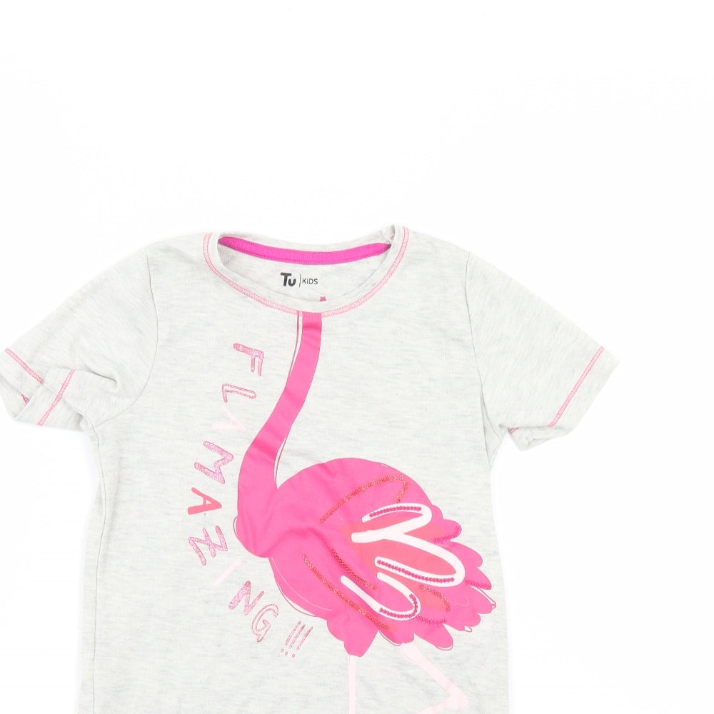 TU Girls Grey   T-Shirt Dress  Size 6-7 Years