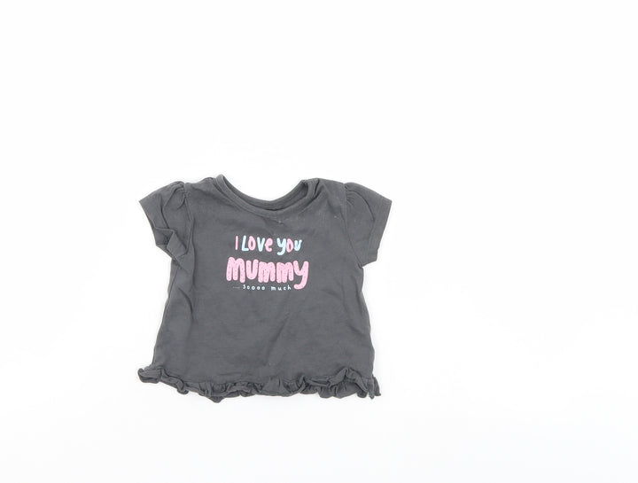 George Baby Grey Basic T-Shirt Size 0-3 Months