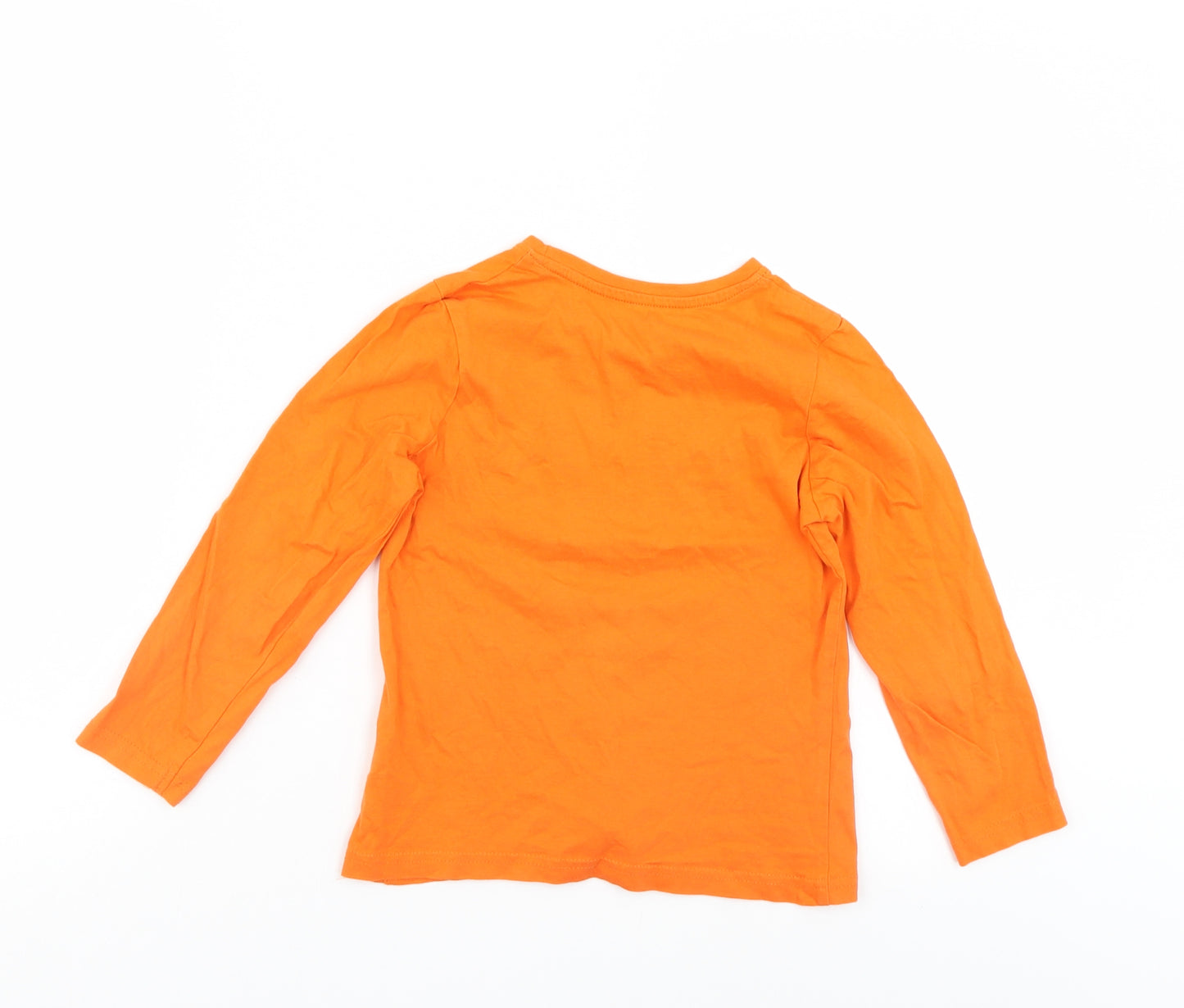 Preworn Girls Orange   Basic T-Shirt Size 7-8 Years  - Halloween