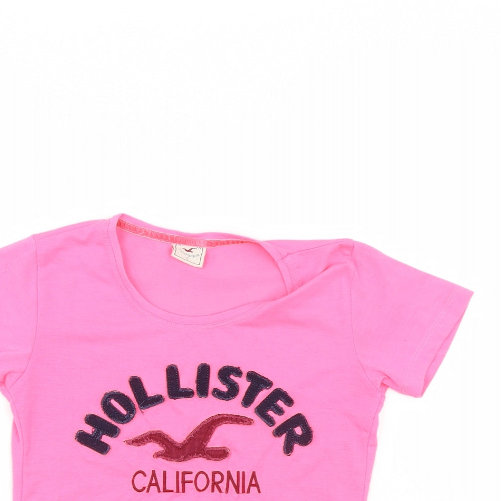 Hollistwer Womens Pink   Basic T-Shirt Size S