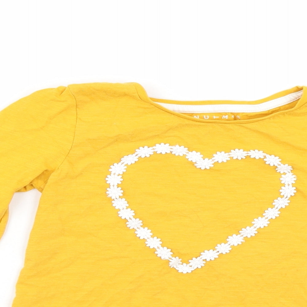 Nutmeg Girls Yellow   Basic T-Shirt Size 9-10 Years