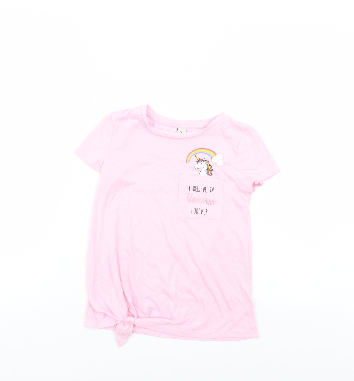 TU Girls Pink   Wrap T-Shirt Size 9 Years