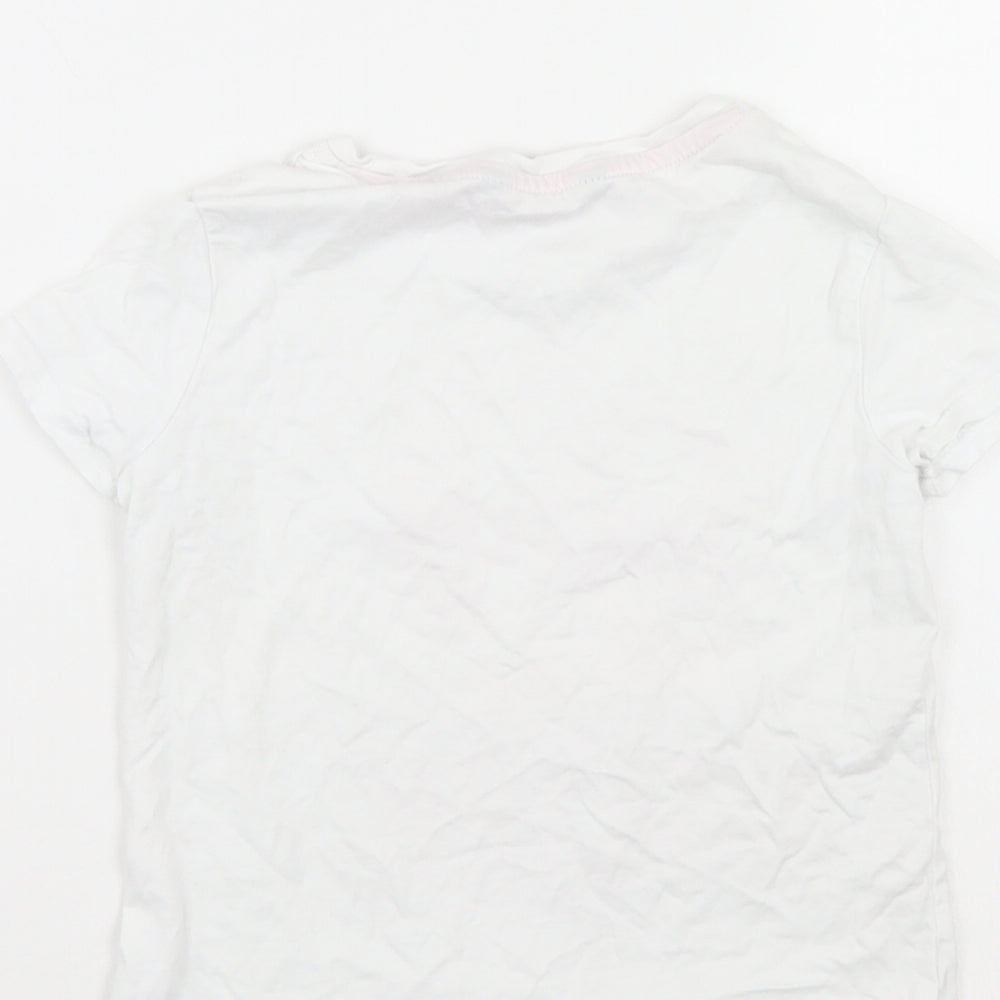 George Girls White   Basic T-Shirt Size 6-7 Years