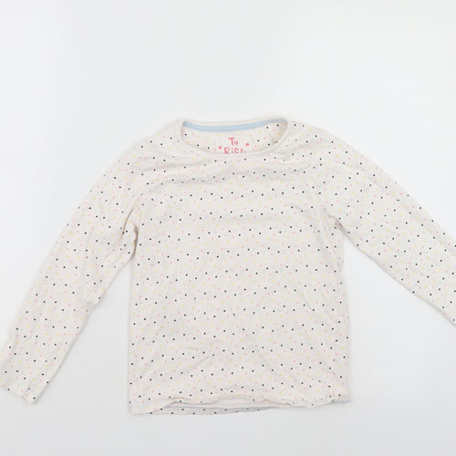 TU Girls White Polka Dot  Top Pyjama Top Size 6-7 Years