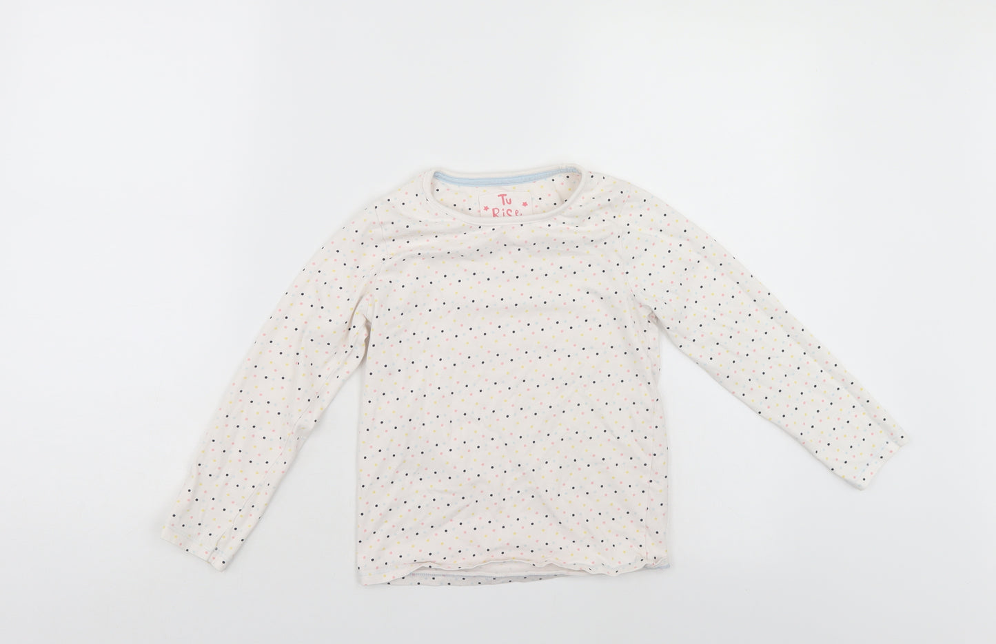 TU Girls White Polka Dot  Top Pyjama Top Size 6-7 Years