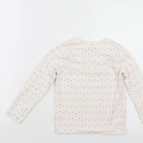 TU Girls White Polka Dot  Top Pyjama Top Size 6-7 Years