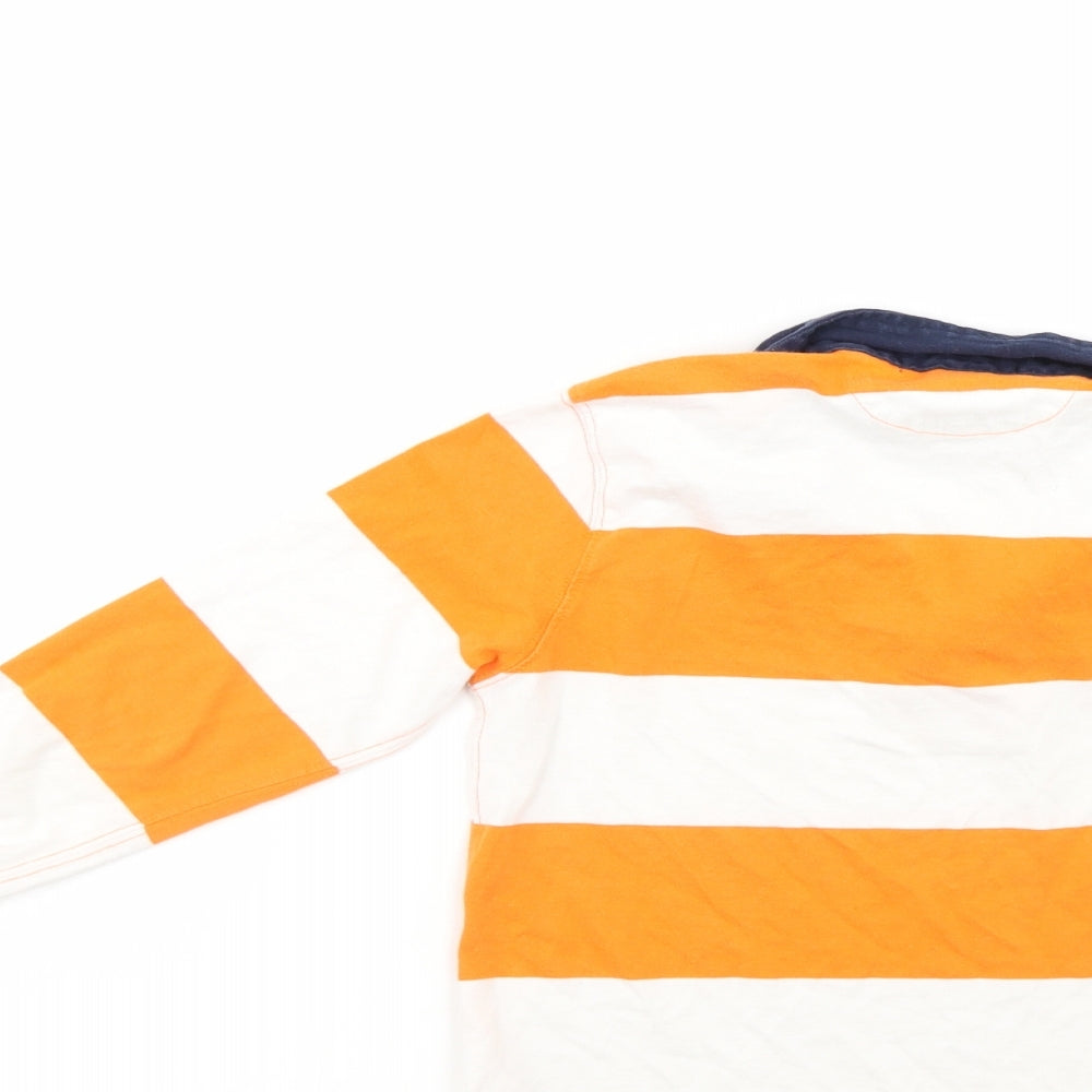 Ralph Lauren Boys Orange Striped  Basic Polo Size 6 Years