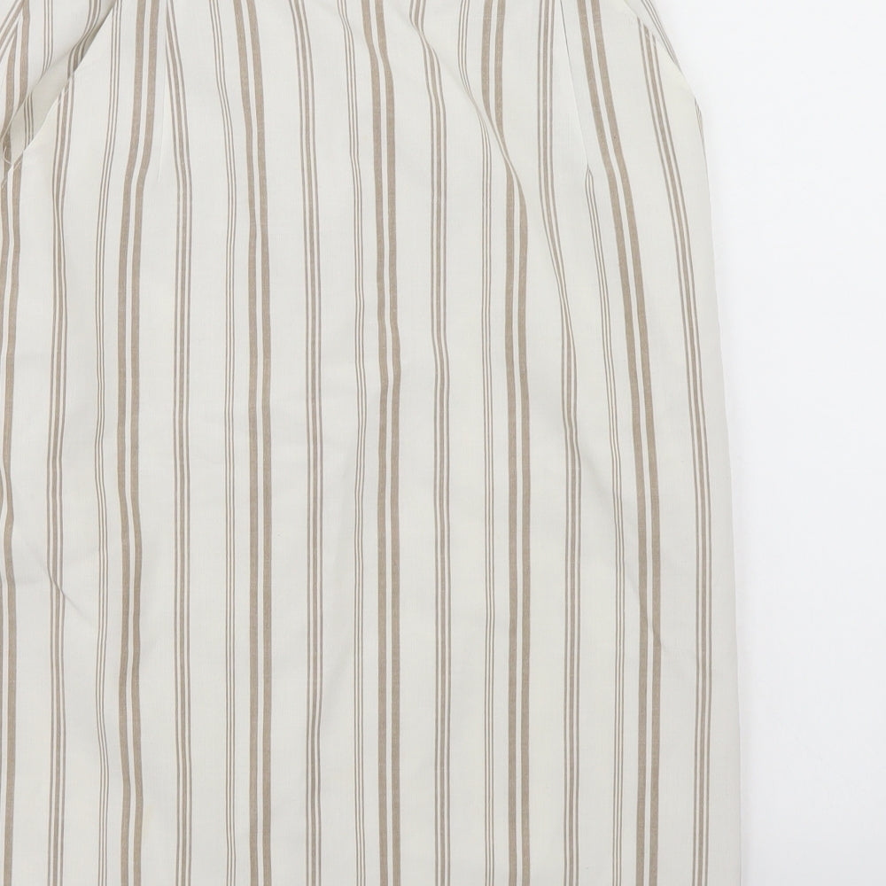 Preworn Womens White Striped  Straight & Pencil Skirt Size 14