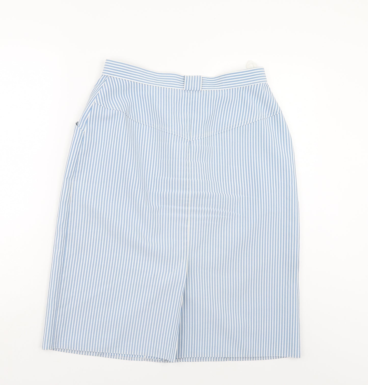 Preworn Womens Blue Striped  A-Line Skirt Size 30 in