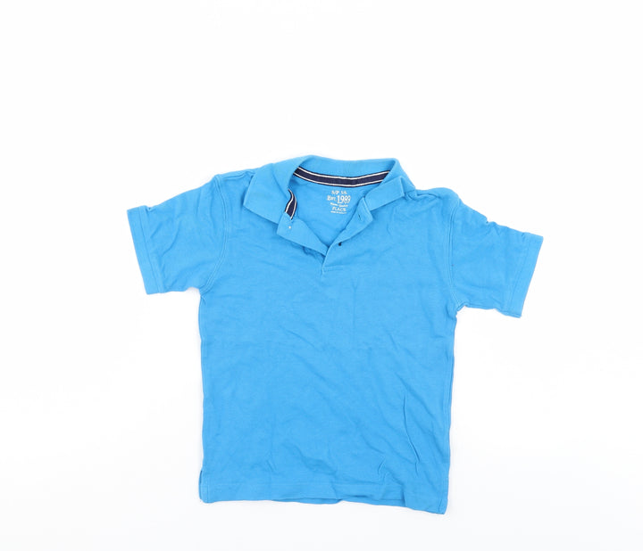 Preworn Boys Blue Basic Polo Size 5-6 Years