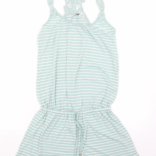 New Look Womens Green Striped  Tank Dress  Size 12