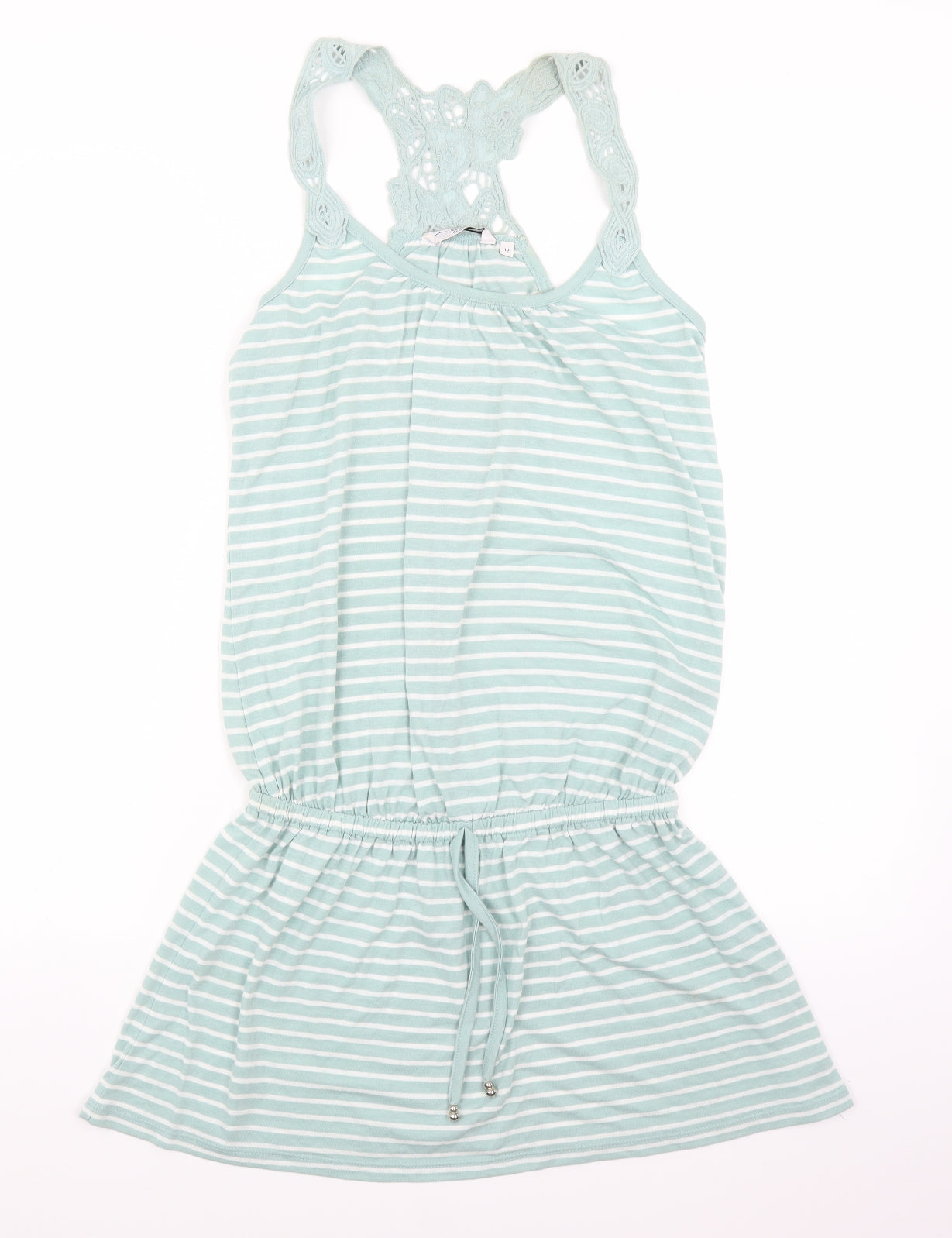 New Look Womens Green Striped  Tank Dress  Size 12