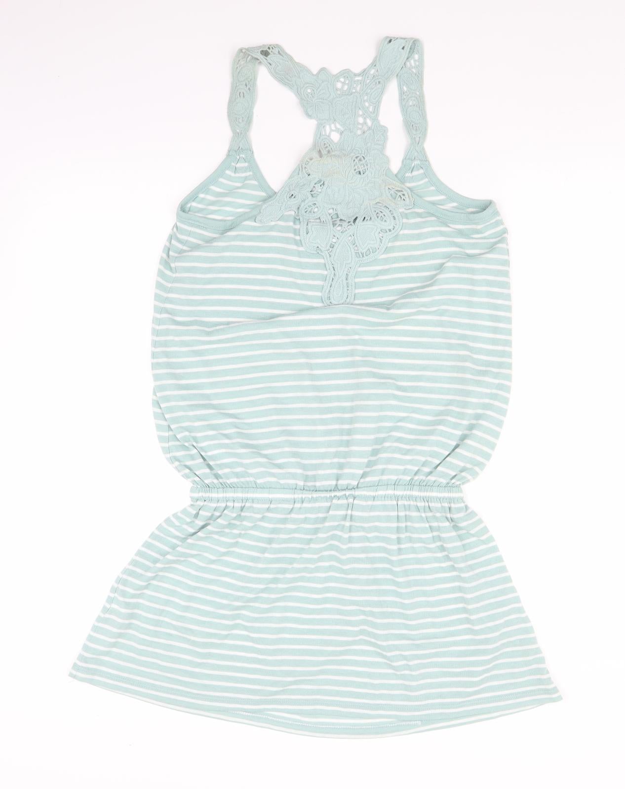 New Look Womens Green Striped  Tank Dress  Size 12