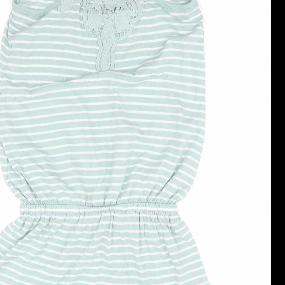 New Look Womens Green Striped  Tank Dress  Size 12