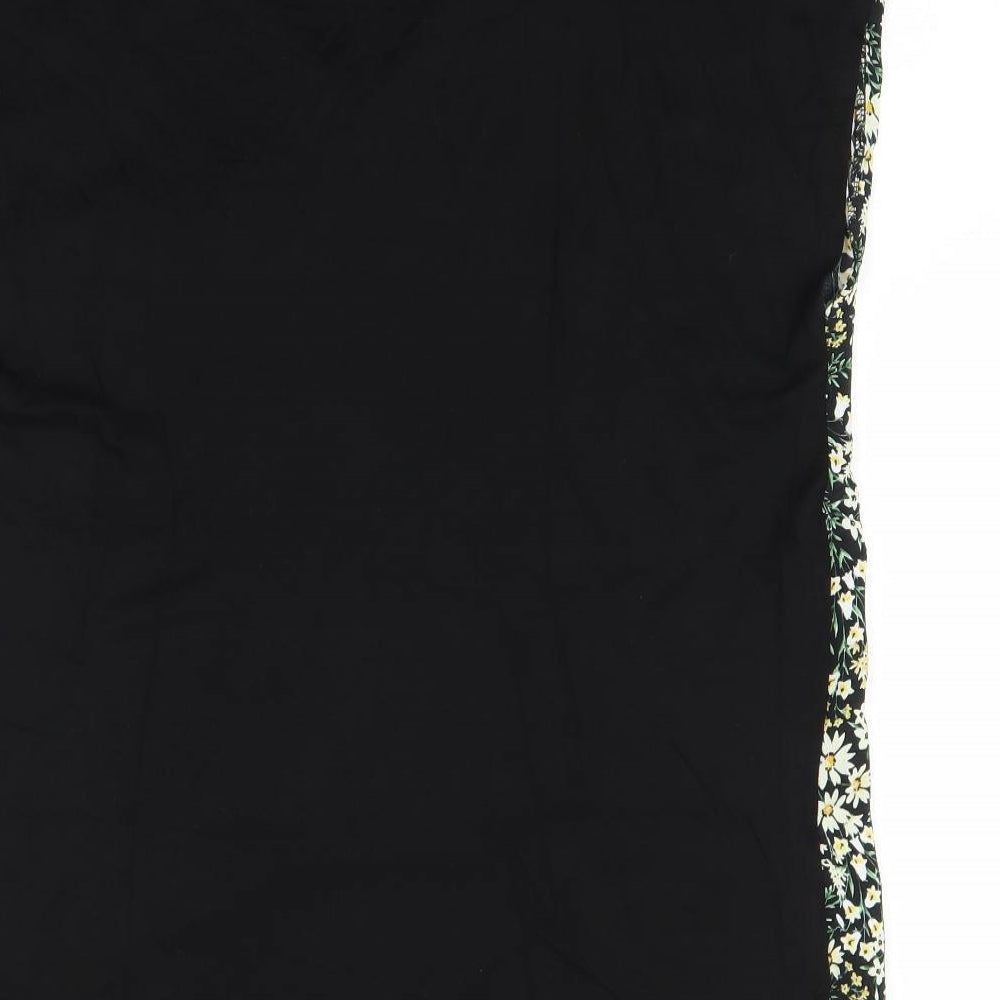 F&F` Womens Black Floral  Basic Blouse Size 14